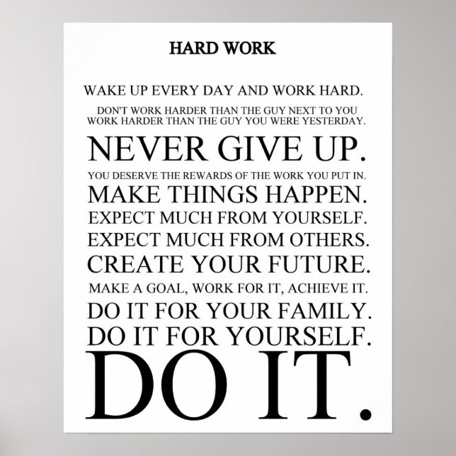 Hard Work Manifesto Poster (Front)