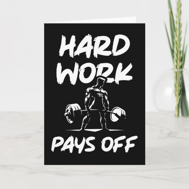 Hard Work Pays Off Gym Workout Fitness Motivation Card (Front)