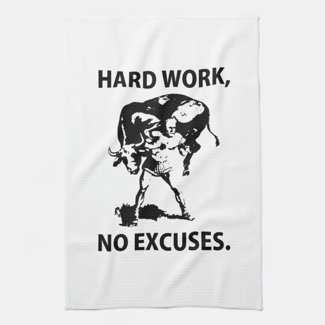 "Hard Work" Tea Towel (Vertical)