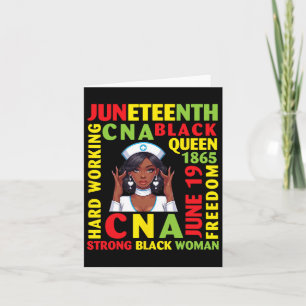 Hard Working Cna Black Queen Strong Black Woman  Card