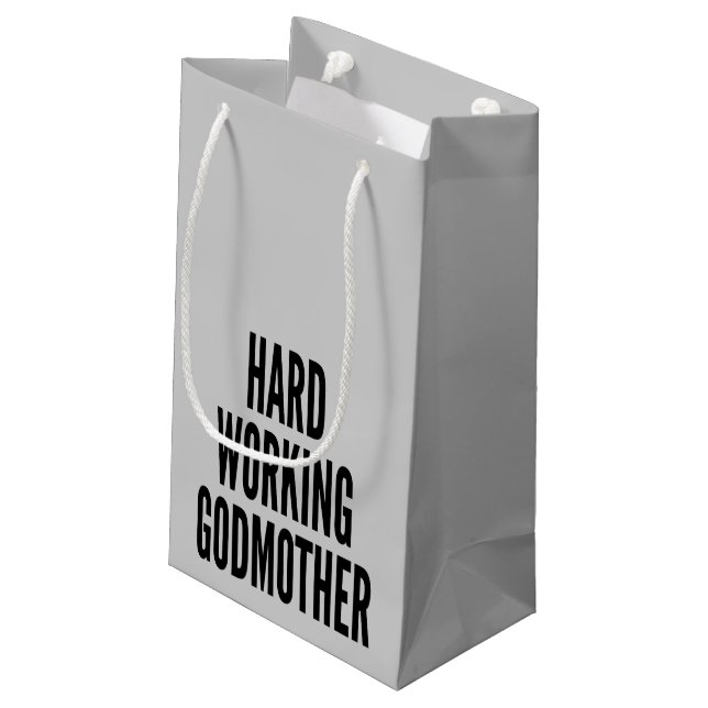 Hard Working Godmother Small Gift Bag (Back Angled)