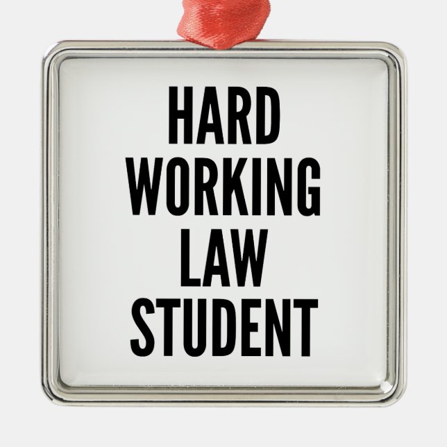 Hard Working Law Student Metal Tree Decoration (Front)