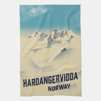 Hardangervidda Norway vacation poster. Tea Towel