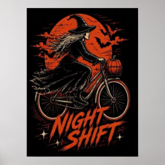 Hardball Syndicate Retro Halloween Night Shift Wit Poster