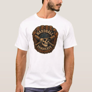 Hardball Syndicate Strike Out Skull Baseball Premi T-Shirt