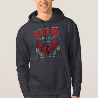 Hardcore Biker Red t-shirt Hoodie