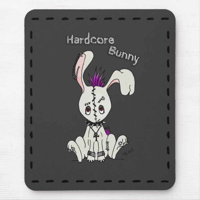 Hardcore Bunny Mouse Mat (Front)