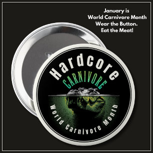 Hardcore Carnivore World Carnivore Month Crocodile 10 Cm Round Badge