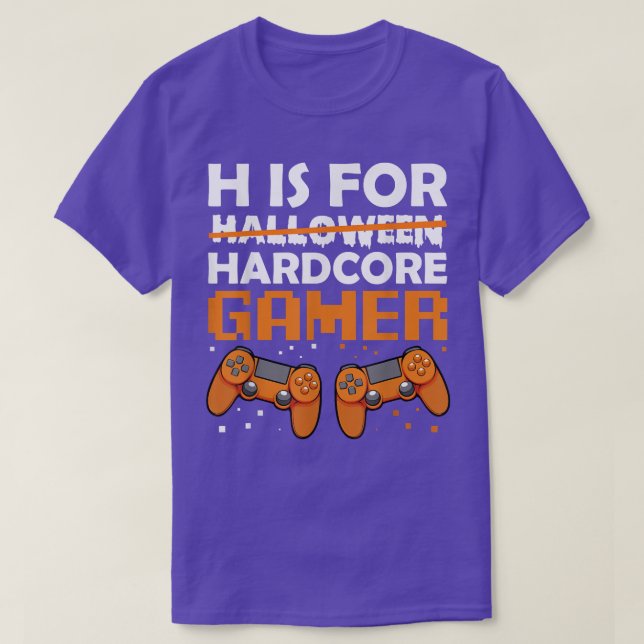 Hardcore Gamer Lazy Halloween Costume Videogame Co T-Shirt (Design Front)