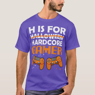 Hardcore Gamer Lazy Halloween Costume Videogame Co T-Shirt