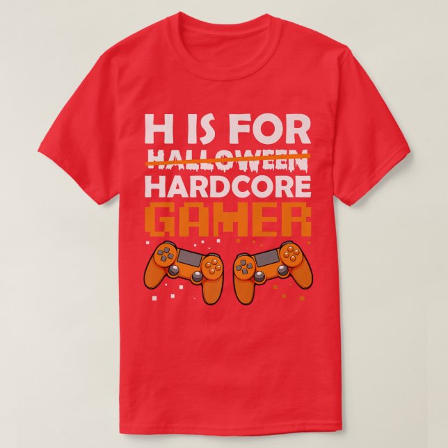 Hardcore Gamer Lazy Halloween Costume Videogame Co T-Shirt (Design Front)