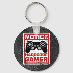Hardcore Gamer Notice Signboard Key Ring