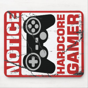 Hardcore Gamer Notice Signboard Mouse Mat