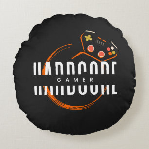 Hardcore Gamer Round Pillow