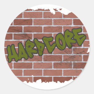 hardcore graffiti design classic round sticker