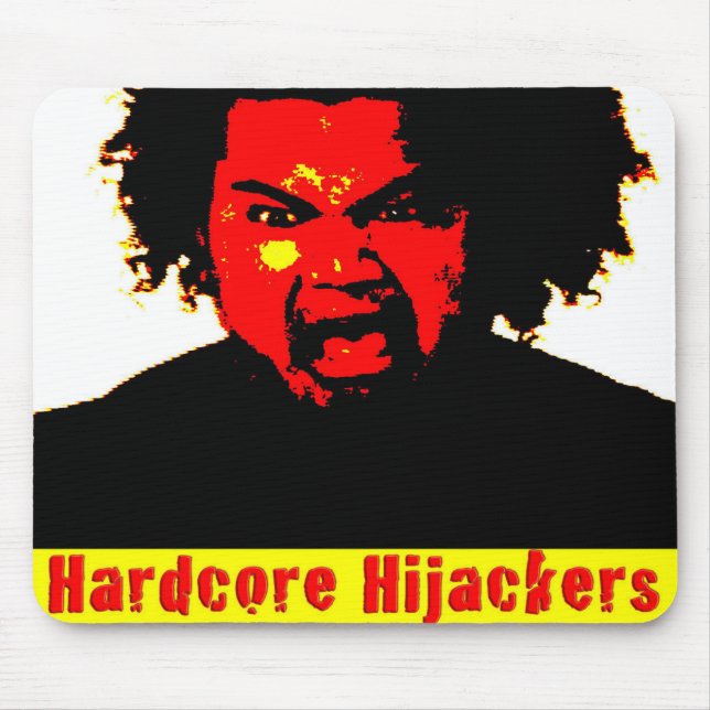 Hardcore Hijackers Design #3 on a Mouse Mat (Front)