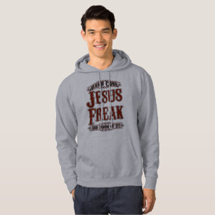 Hardcore Jesus Freak and Proud of It Men's T-Shirt Hoodie