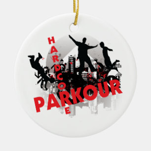Hardcore Parkour Grunge City Ceramic Tree Decoration