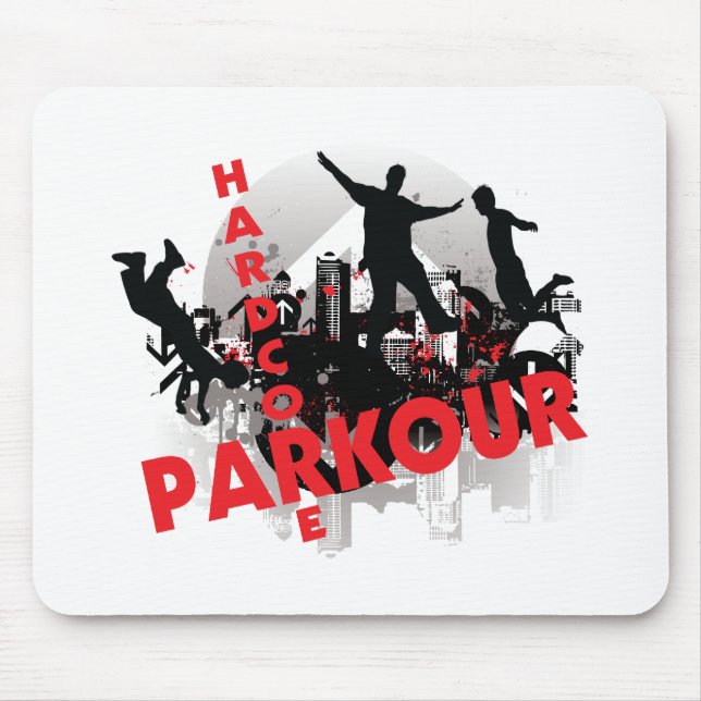 Hardcore Parkour Grunge City Mouse Mat (Front)