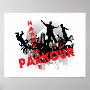 Hardcore Parkour Grunge City Poster