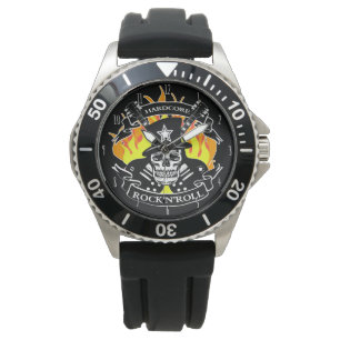 Hardcore Rock'N'Roll skull and guitars Watch
