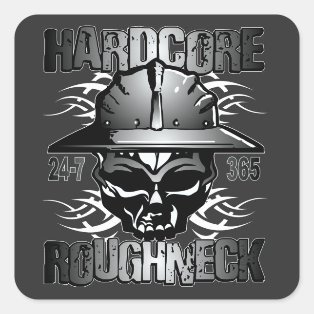 HARDCORE ROUGHNECK SQUARE STICKER (Front)