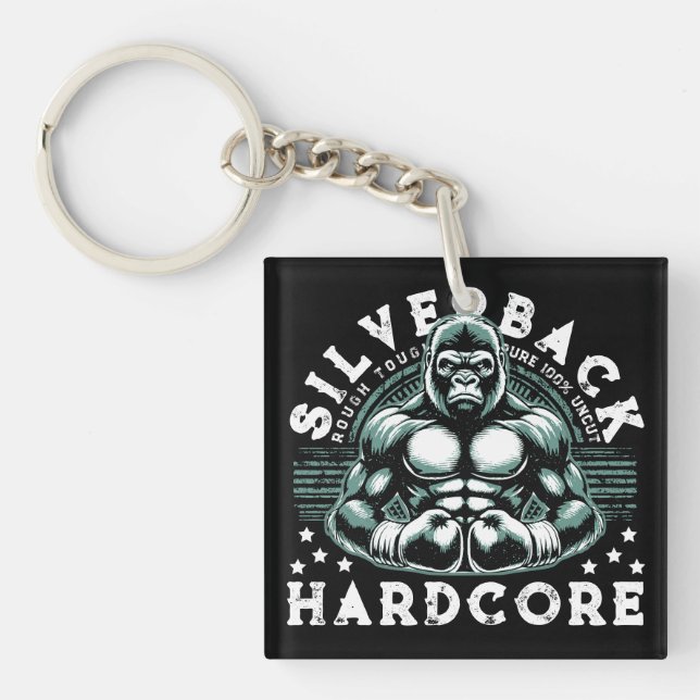 HARDCORE SILVERBACK GORILLA KEY RING (Front)