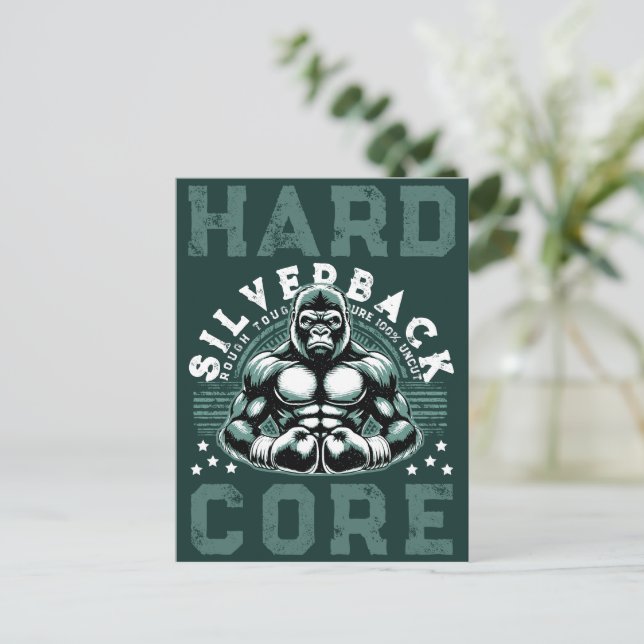HARDCORE SILVERBACK GORILLA POSTCARD (Standing Front)