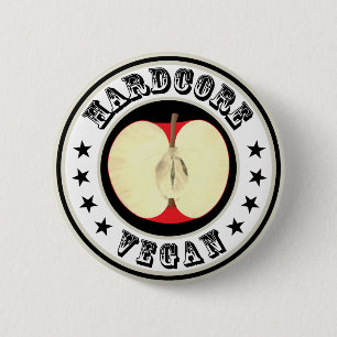 Hardcore Vegan 6 Cm Round Badge