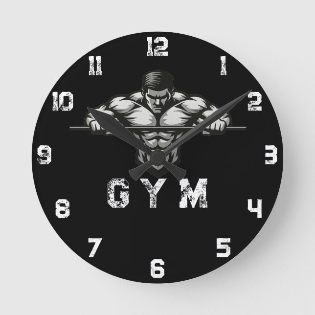 Hardcore Workout Clock Power Grip Gym Decor (Front)