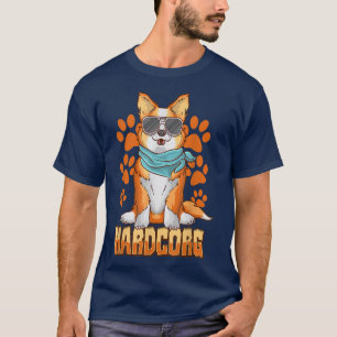 Hardcorg Corgi Pun Funny Corgi Dog With Sunglasses T-Shirt
