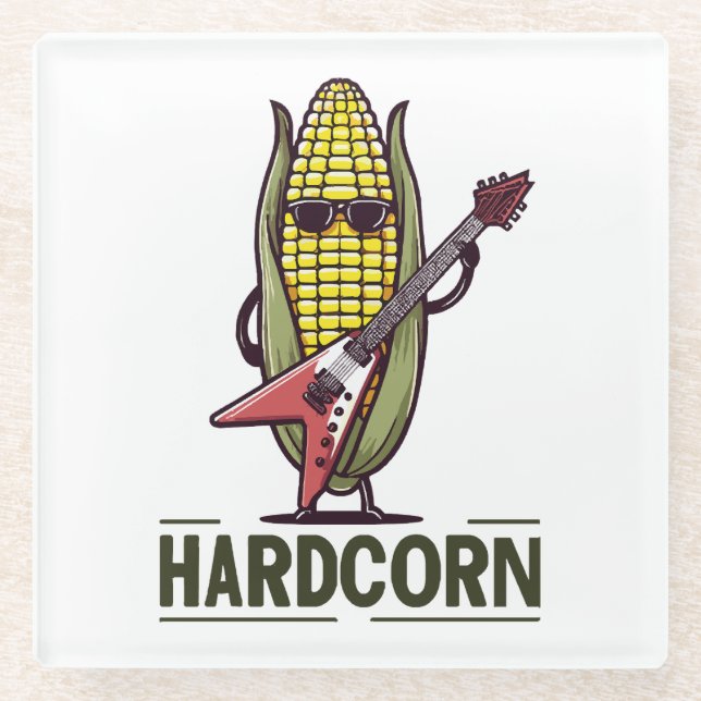 HardCorn Glass Coaster (Front)