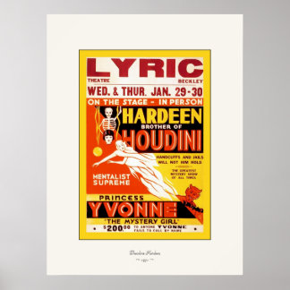 Hardeen ~ Vintage Magician Poster ~ 1931