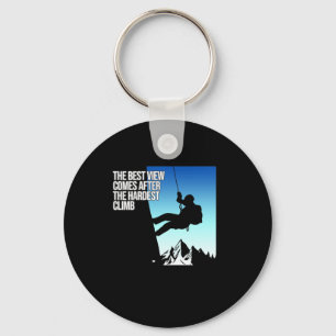 Hardest Climb Mountain Climber Rock Climbing Lover Key Ring