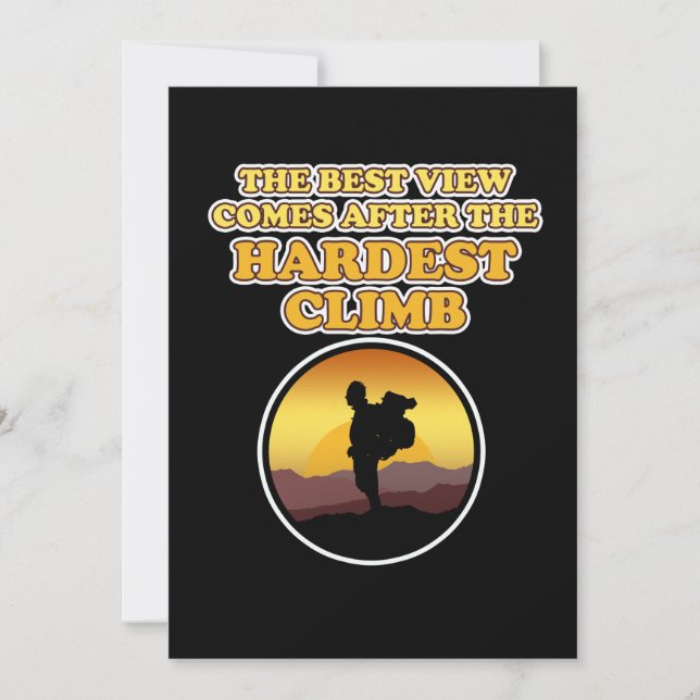 Hardest Climb Mountain Climber Rock Climbing Lover Thank You Card (Front)