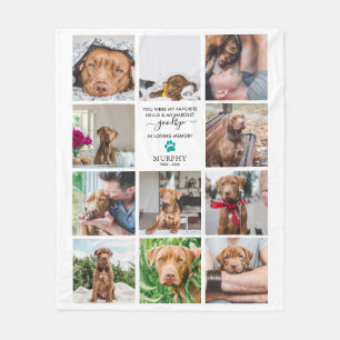 Hardest Goodbye Pet Memorial 11 Photo Collage Fleece Blanket