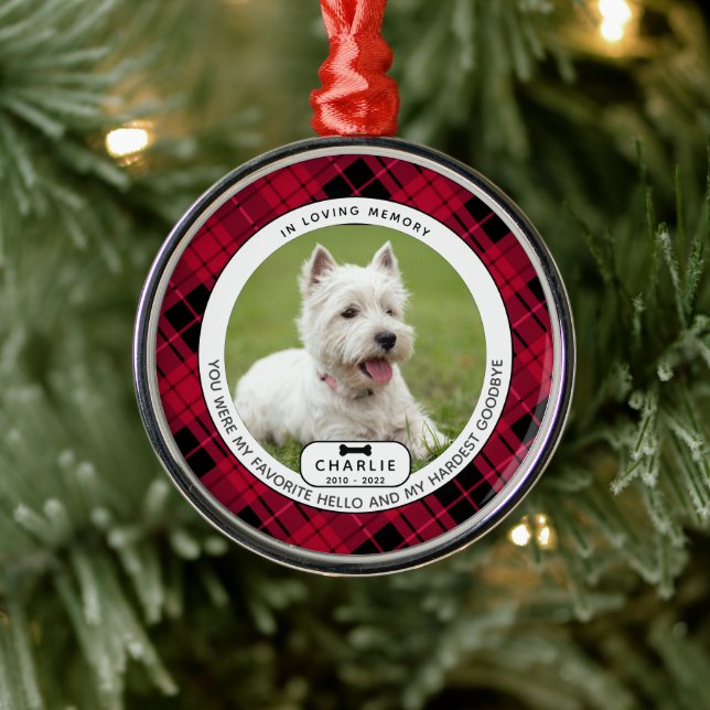 Hardest Goodbye Pet Memorial Glass Ornament (Tree)
