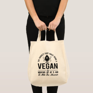 Hardest Part Vegan, Milk the Almonds, Funny Vegan Tote Bag