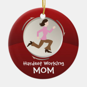Hardest Working Mum Ceramic Tree Decoration
