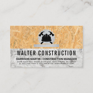 Hardhat Hammer Marble Pressed Wood Business Card