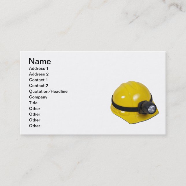 Hardhat with Lamp Business Card (Front)