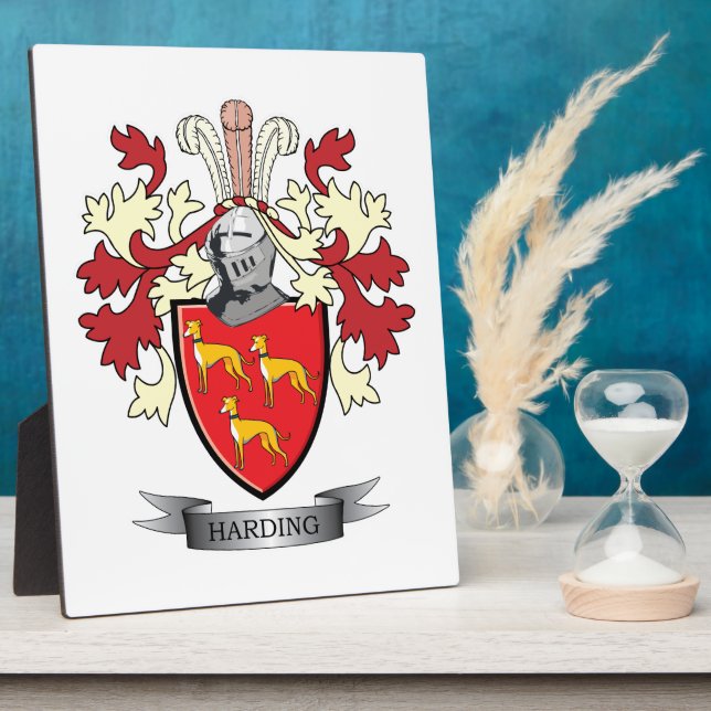 Harding Family Crest Coat of Arms Plaque (Side)
