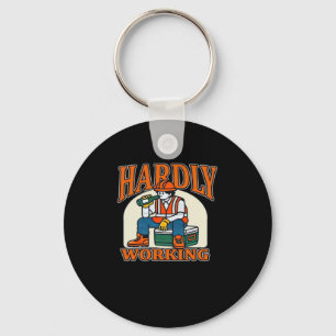 Hardly Working Worker Design Key Ring