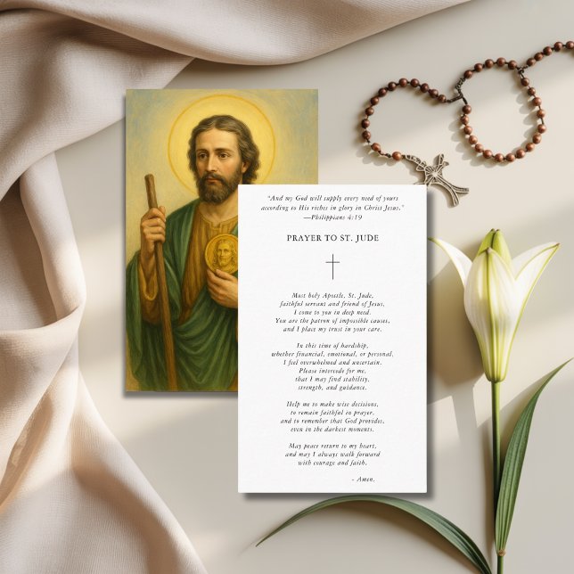 Hardship Aid Cross St. Jude Photo Prayer Card (Creator Uploaded)
