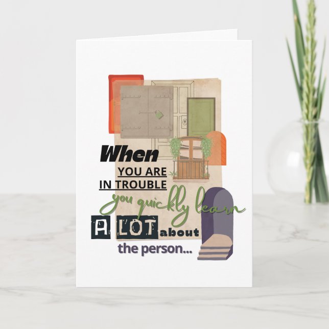 Hardship friendship quote illustration  card (Front)