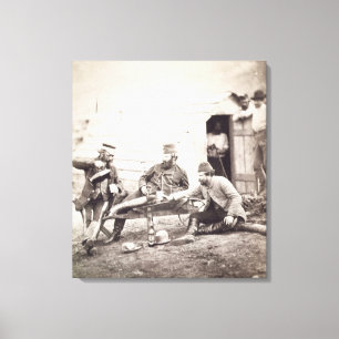 Hardships in the Camp (Colonel Lowe and Captains B Canvas Print