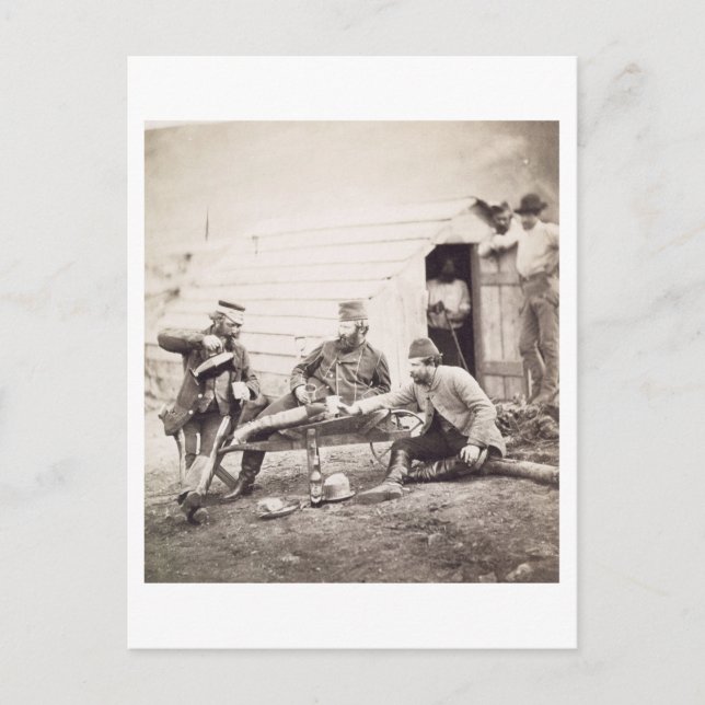 Hardships in the Camp (Colonel Lowe and Captains B Postcard (Front)