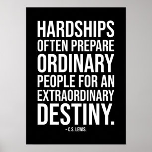 Hardships - Success Motivational Quote Poster