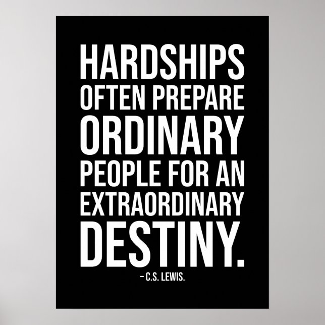Hardships - Success Motivational Quote Poster (Front)