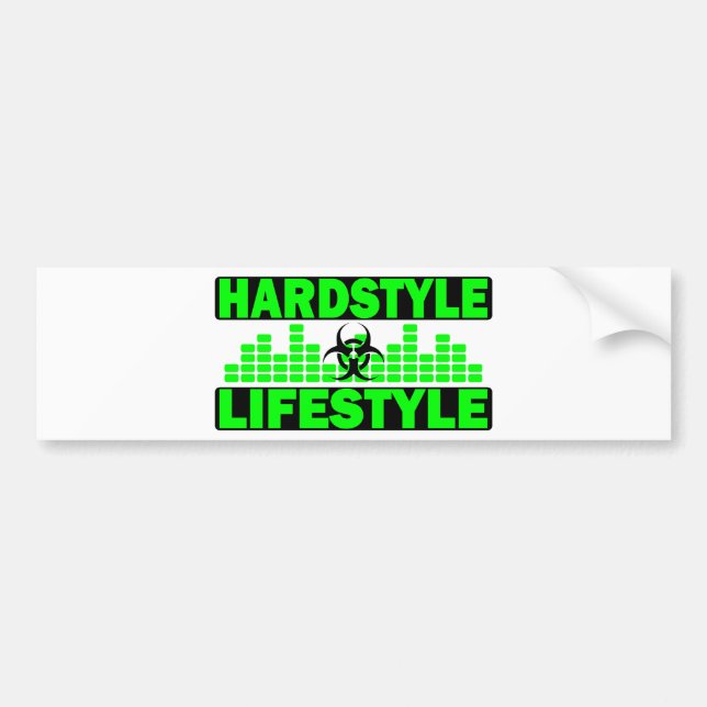 Hardstyle Lifestyle hazzard and tempo design Bumper Sticker (Front)